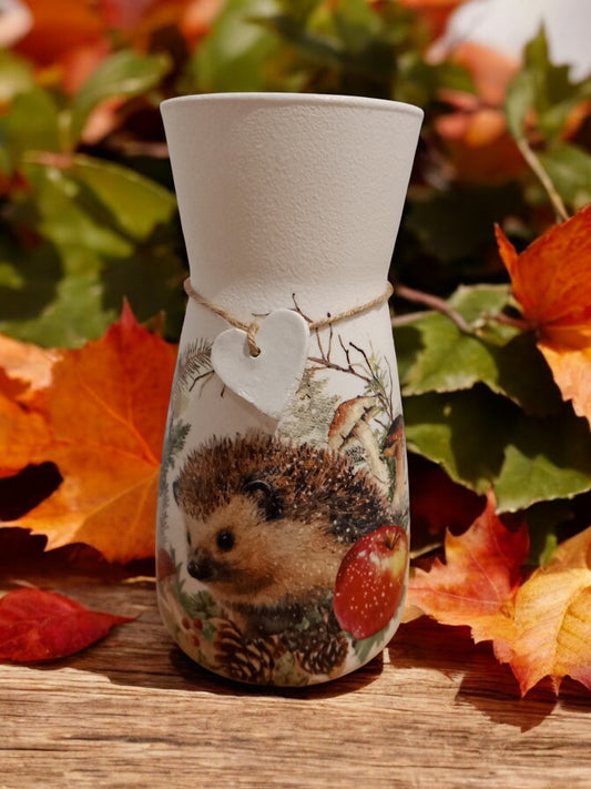 Winter Hedgehog Vase